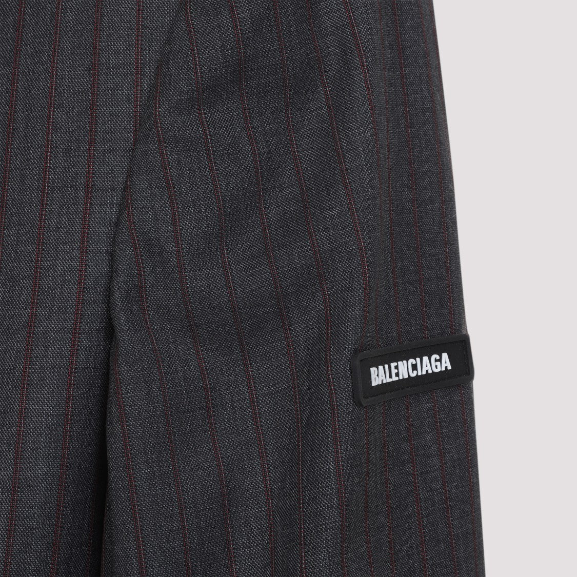 Balenciaga Gray Wool Blazer With Pinstripe Pattern