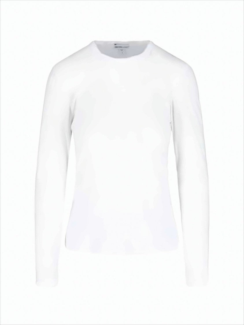 James Perse Long-Sleeve White Velvet Top