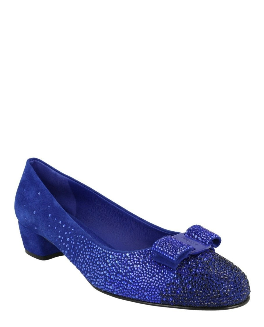 Ferragamo Vara Crystal-Embellished Pumps