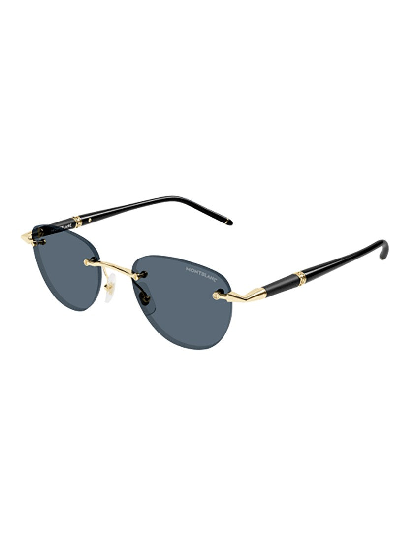 Montblanc Montblanc Metallic Rimless Sunglasses With Gold Accents