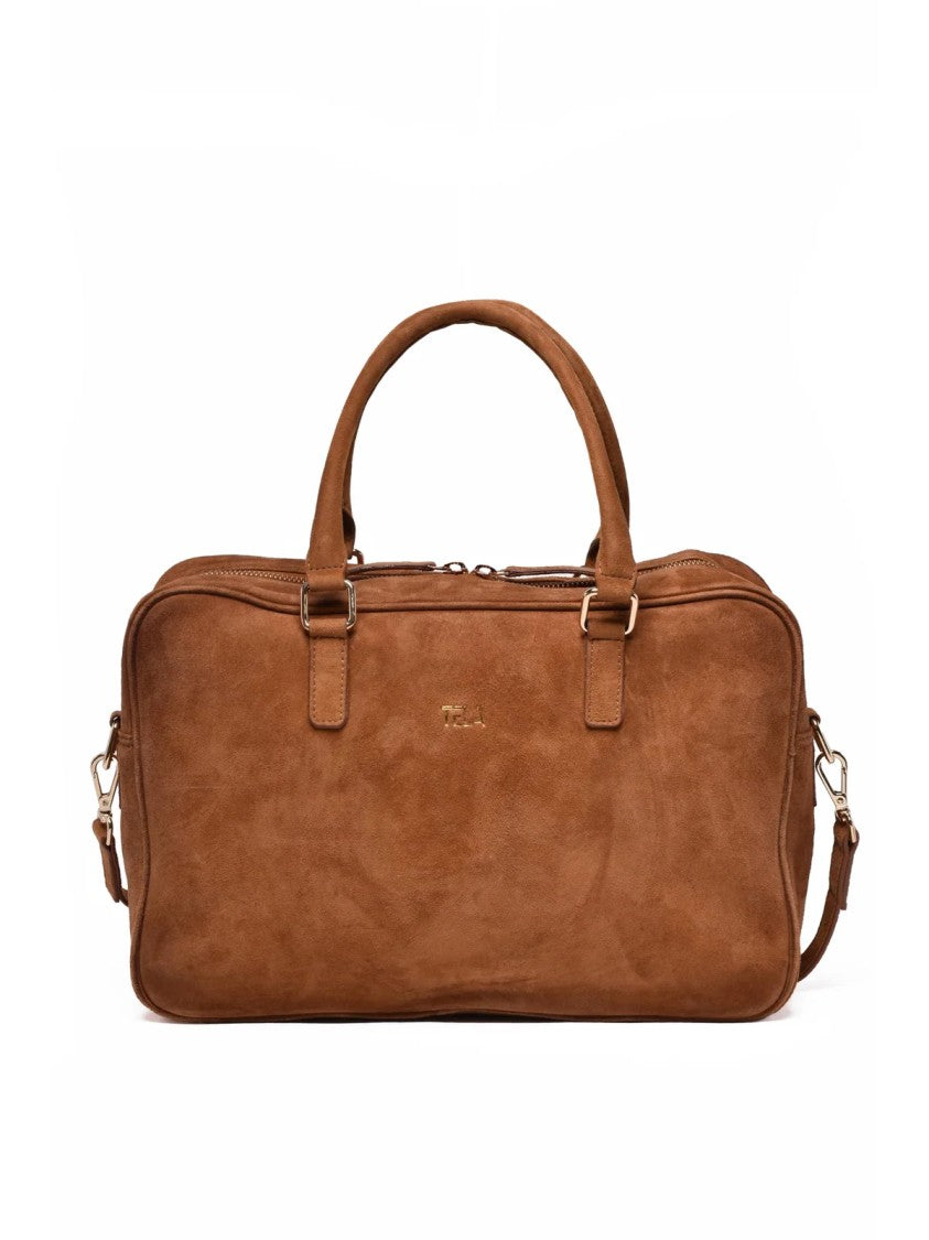 Tela Biscuit Goat Leather Zip Shoulder Bag