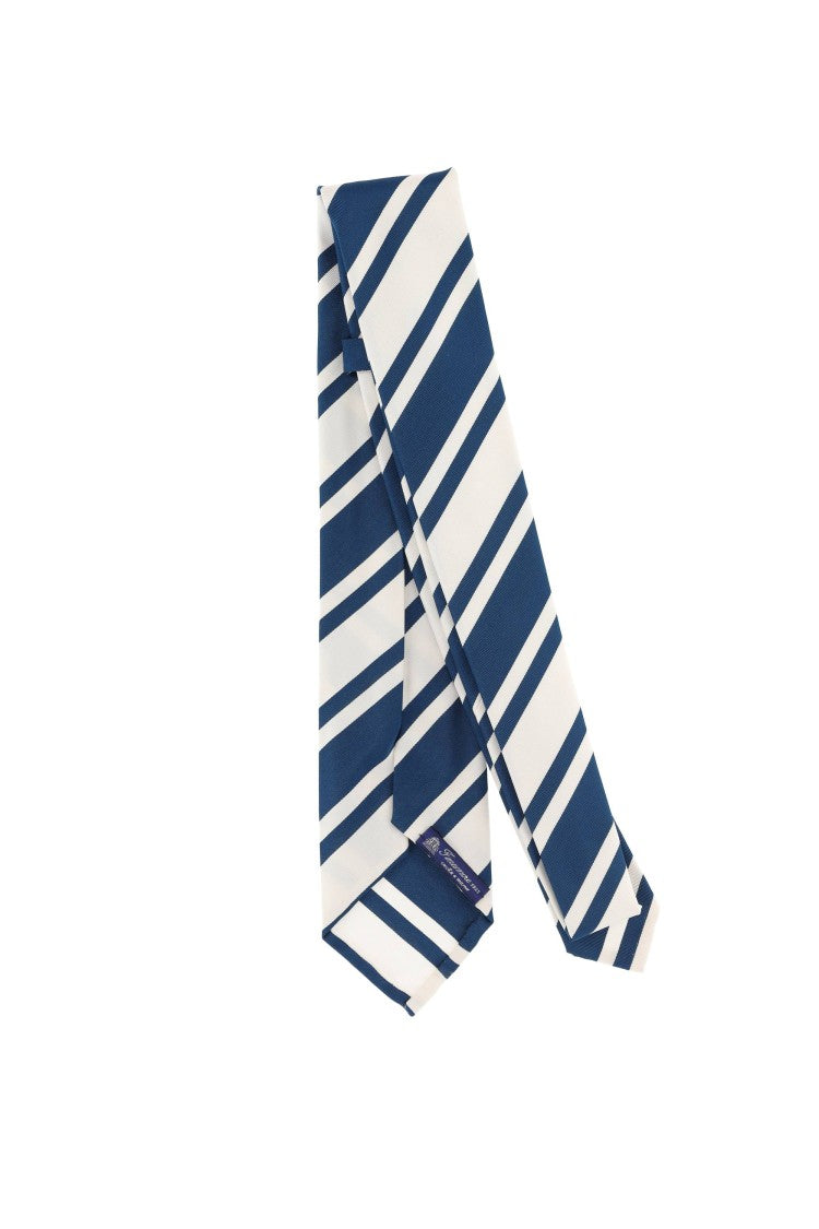 Finamore Cotton-Silk Regimental Stripe Tie