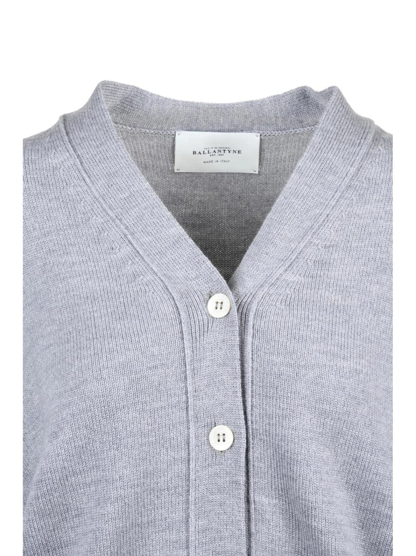 Ballantyne Grey Wool Button Cardigan
