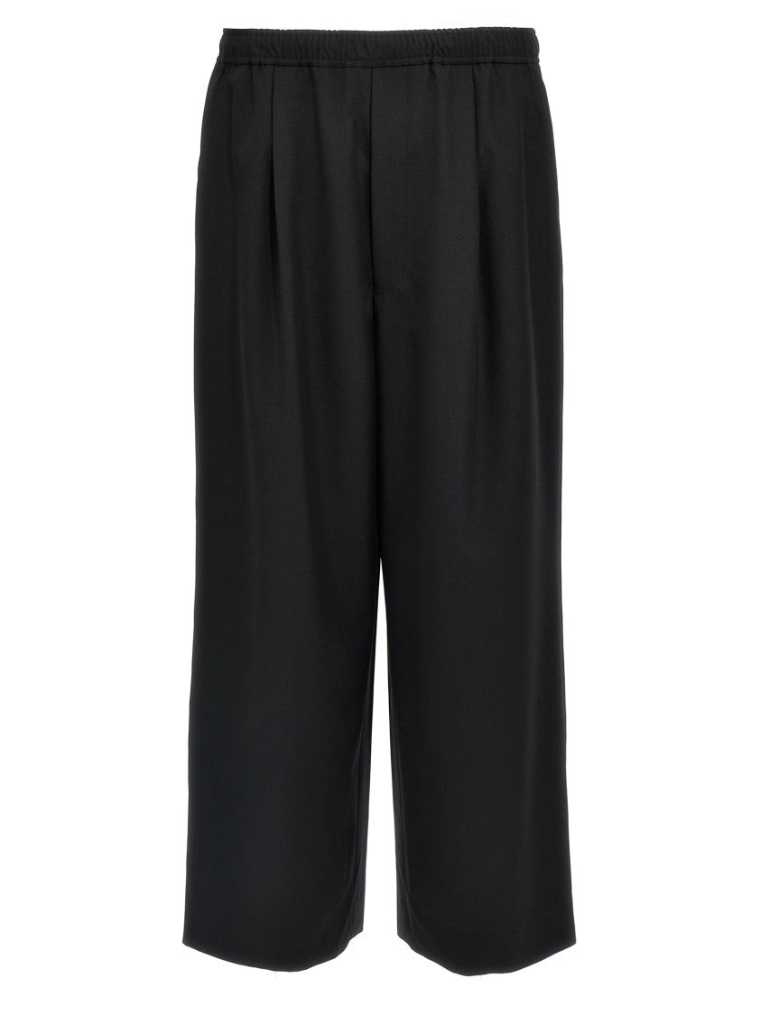 Comme Des Garçons Wide Leg Black Wool Trousers