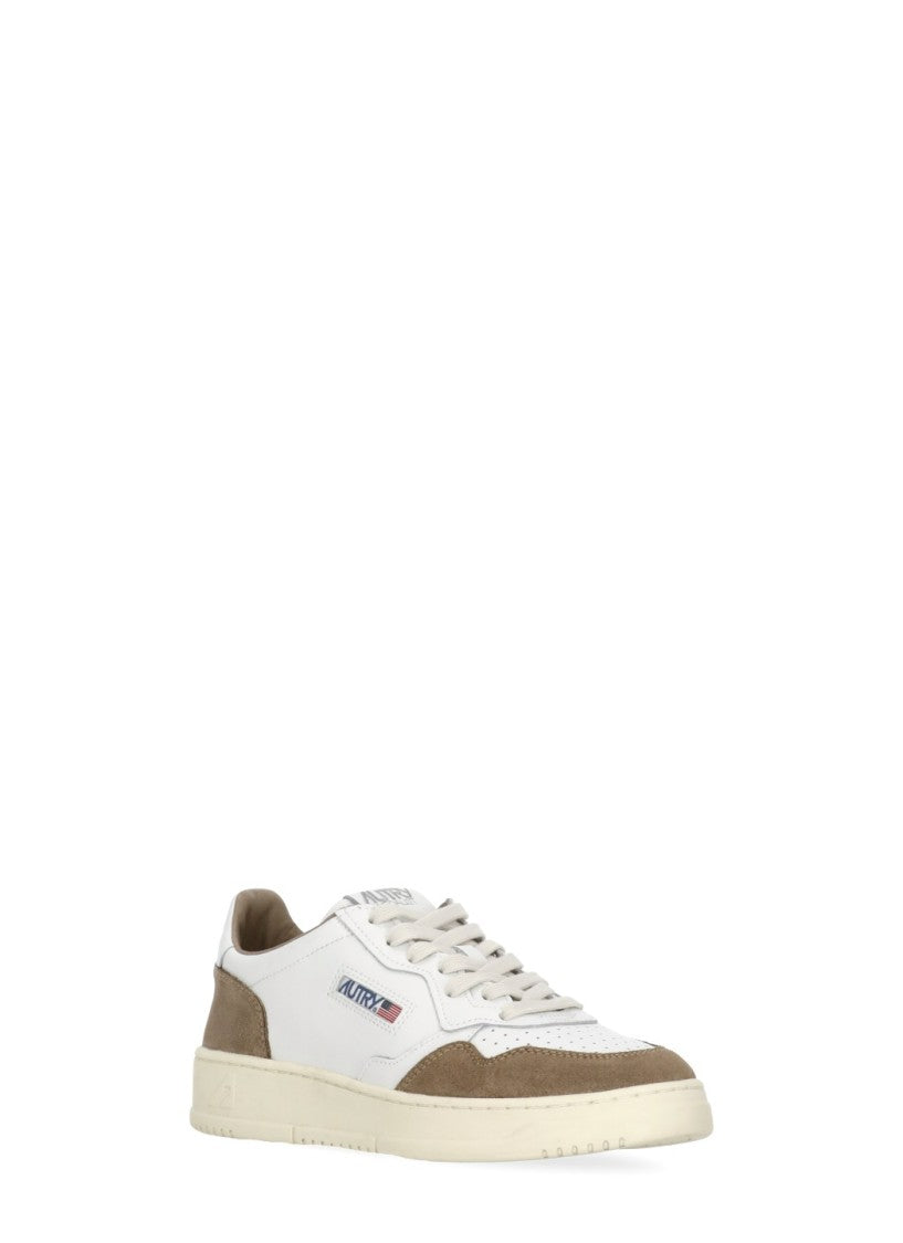Autry White Medalist Low Leather-Blend Sneakers