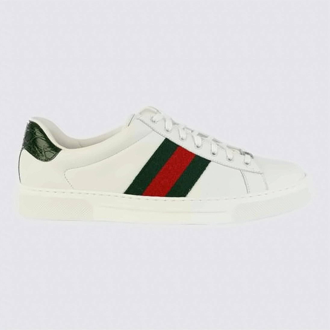 Gucci Low-Top Calf Leather Sneakers With Iconic Web Stripe