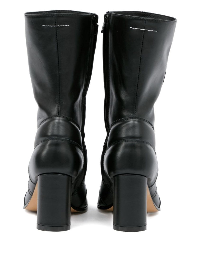 Mm6 By Maison Margiela Black Leather Ankle Boots