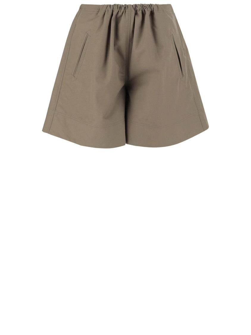 Niccolò Pasqualetti Flared Cotton Short Pants With Welt Pockets