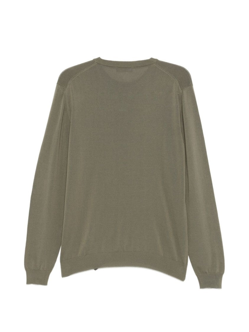 Zanone Long Sleeve Crew Neck Sweater With Ribbed Details