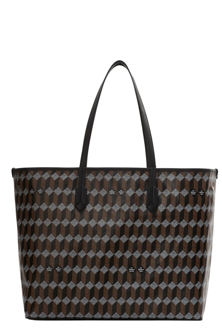 Au Depart Reversible Monogram Tote Bag With Leather Handles