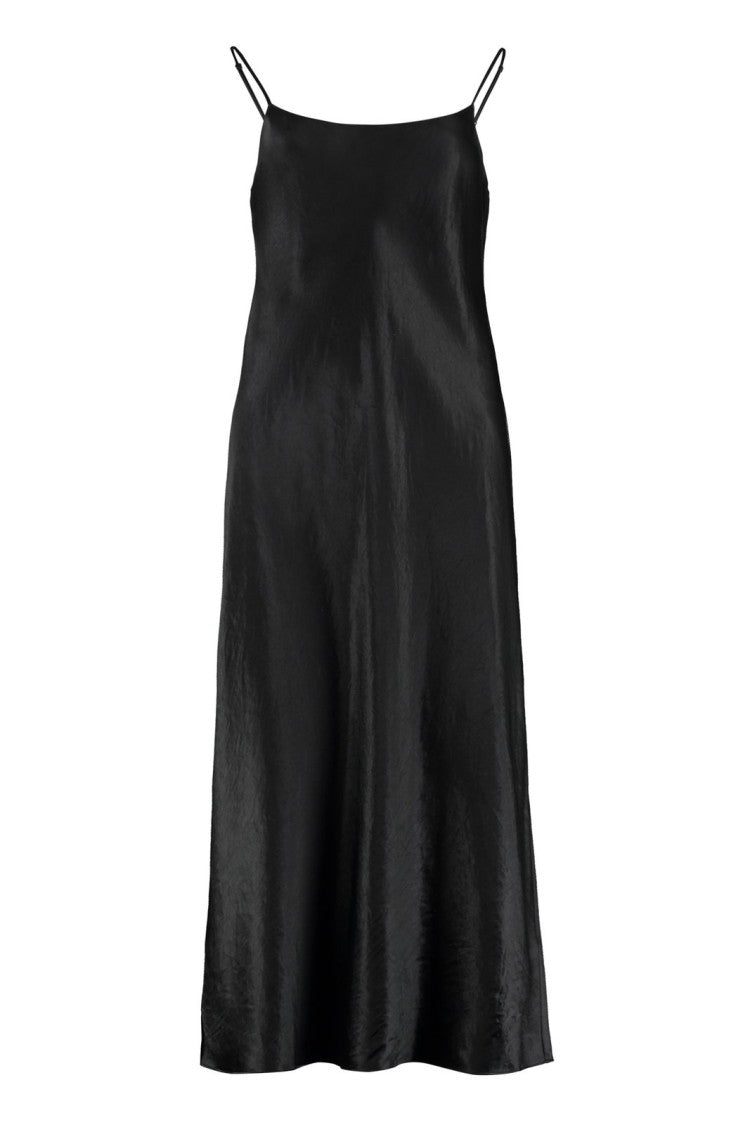 Vince Black Midi Slip Dress With Adjustable Straps