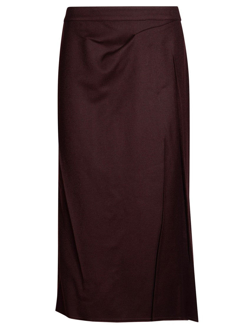 Victoria Beckham Pressed Tailored Back Slit Straight Skirt