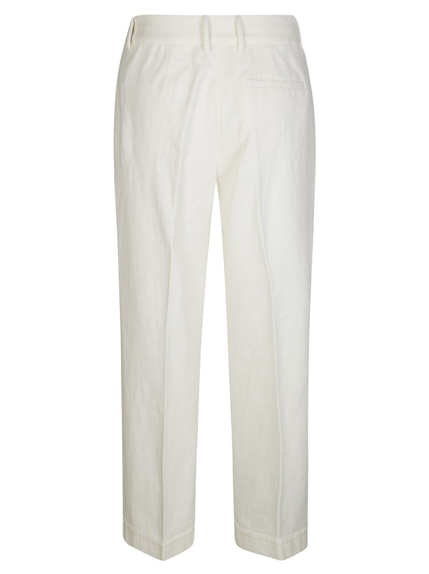 Forte Forte Fluid White Pants With Front Pleats