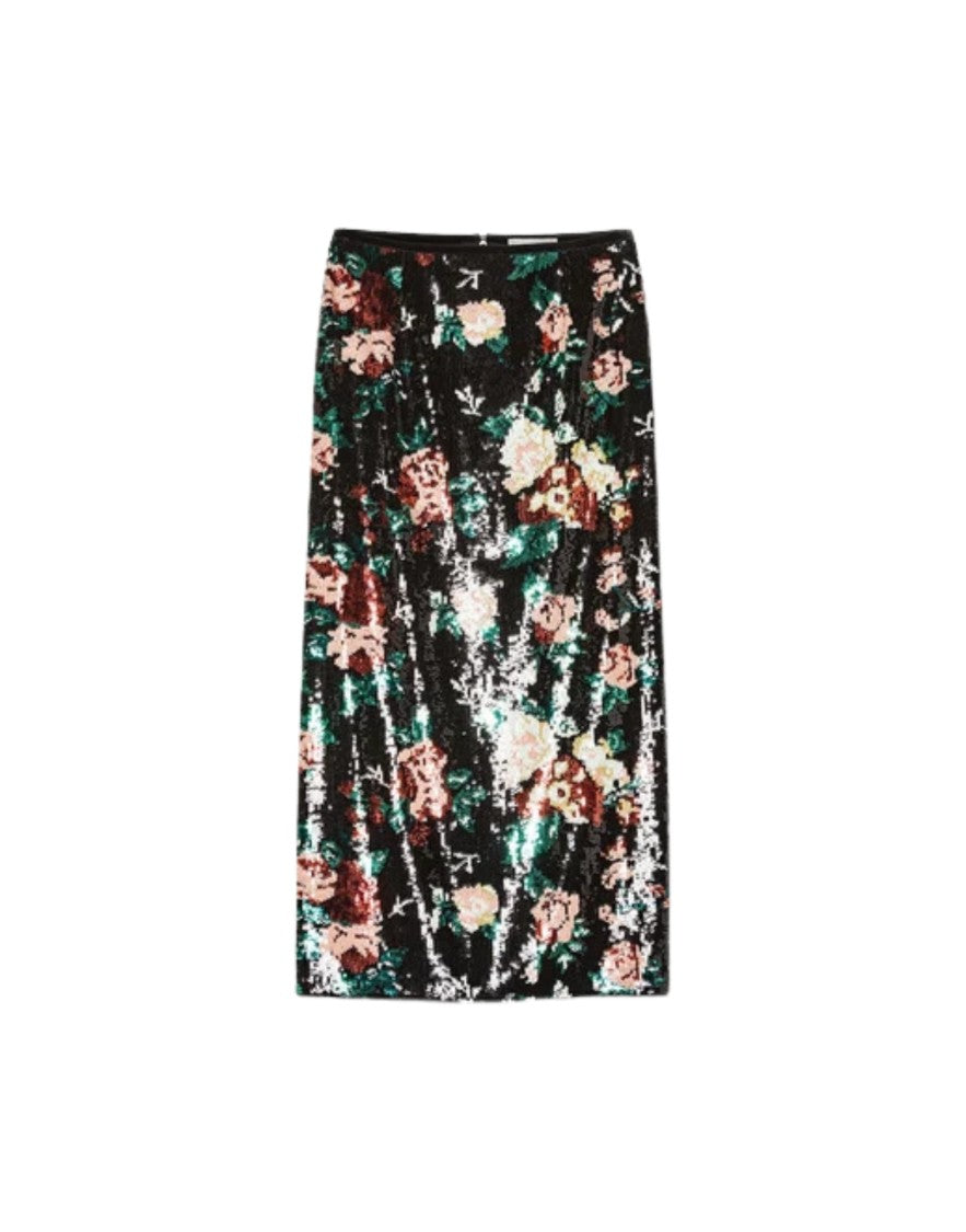 Forte Forte Bouquet Floral Sequin Polyester Midi Skirt
