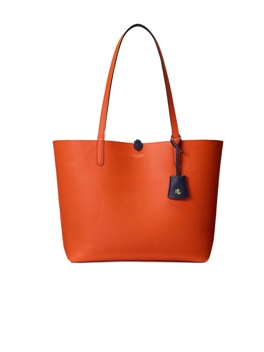 Lauren Ralph Lauren Navy Blue Reversible Polyurethane Tote Bag