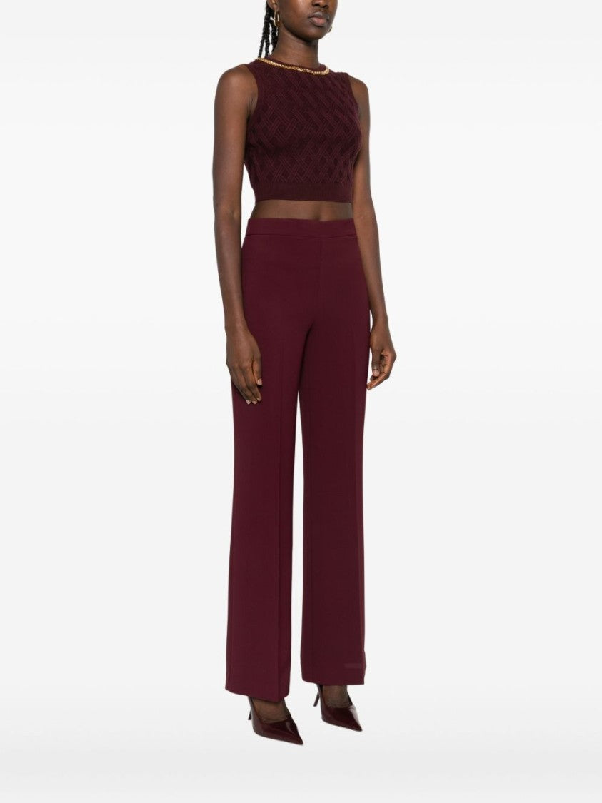 Elisabetta Franchi Textured Geometric Crop Top