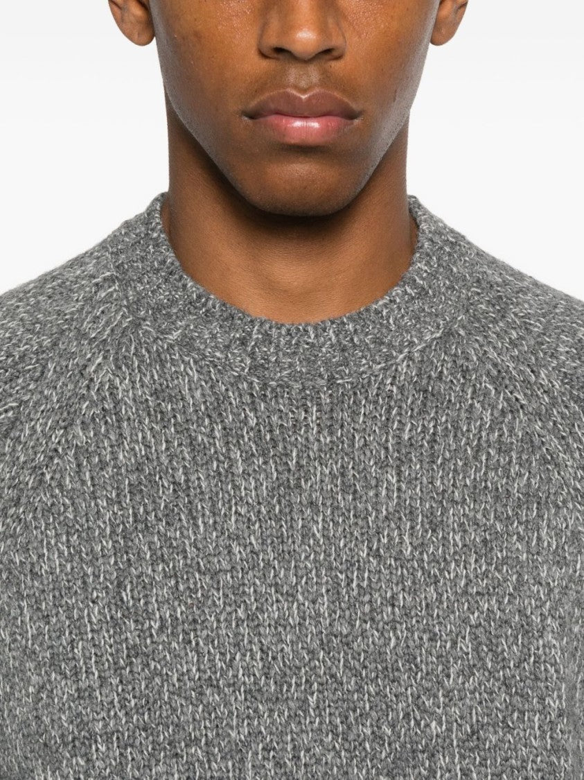 Stone Island Textured Knit Gray Sweater