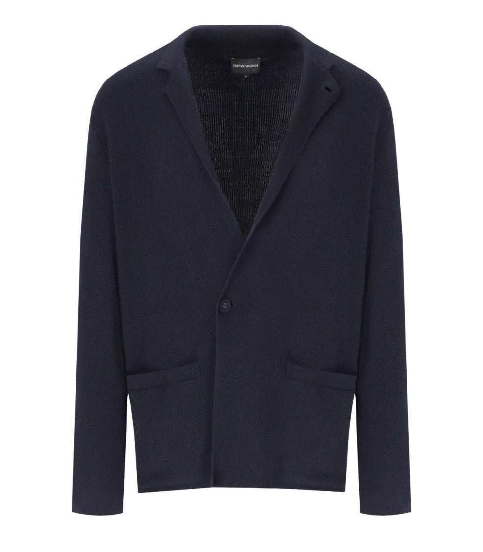 Emporio Armani Navy Blue Knitted Jacket