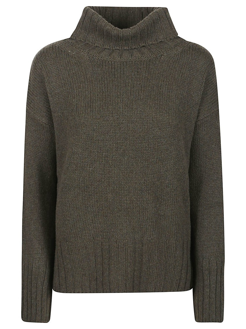 Aragona Relaxed Brown Cashmere Turtleneck Sweater