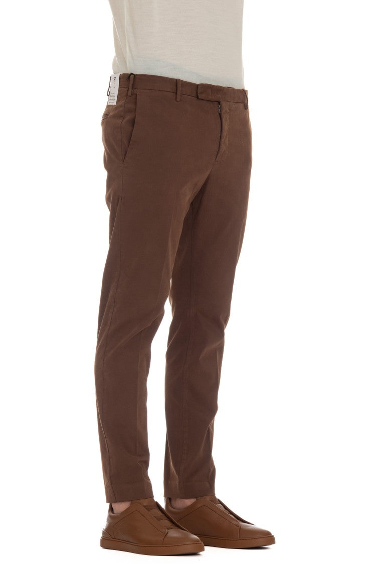 Pt Torino Dieci Fit Cotton Satin Trousers