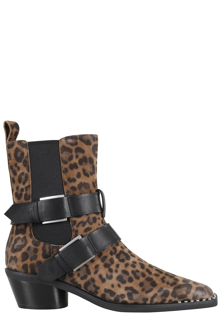 Ash Leopard-Print Suede Ankle Boots