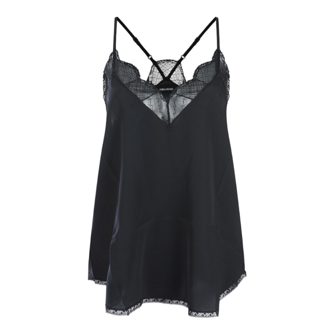 Zadig & Voltaire Silk Camisole With Delicate Lace Trim