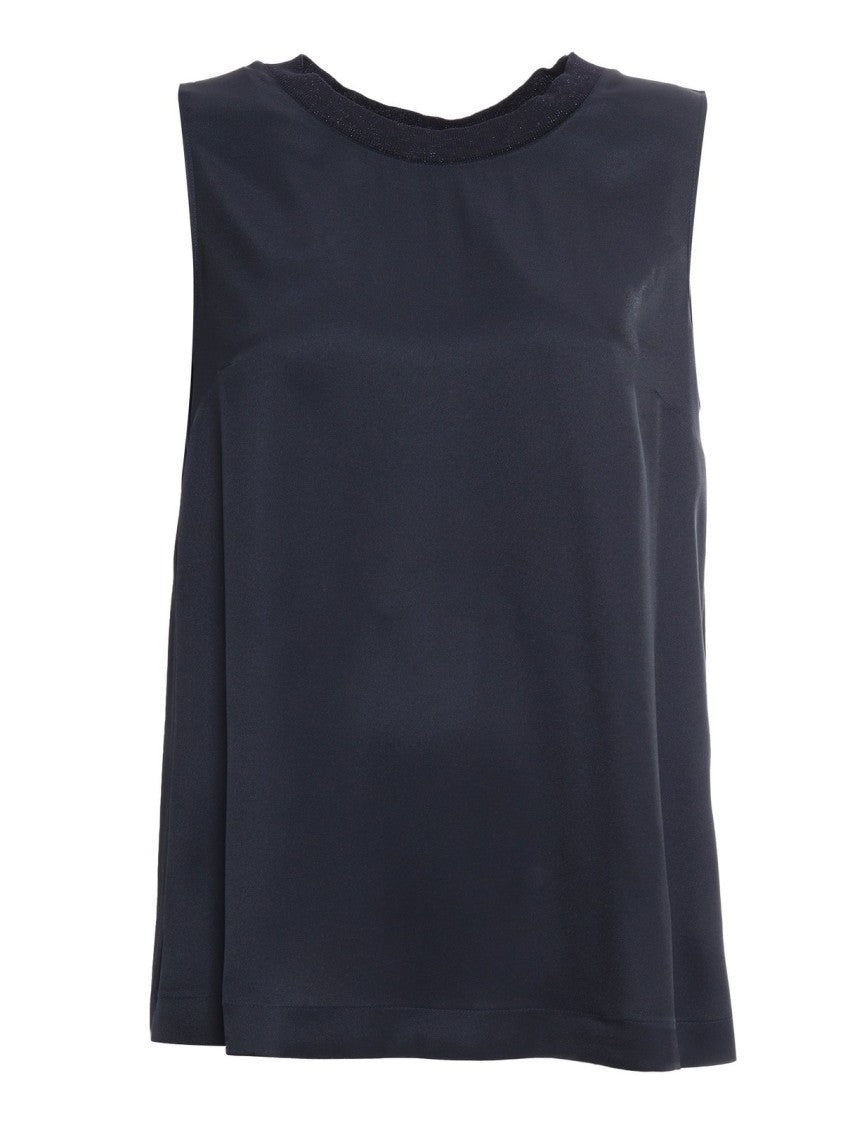 Lorena Antoniazzi Sleeveless Blouse In Textile Blend