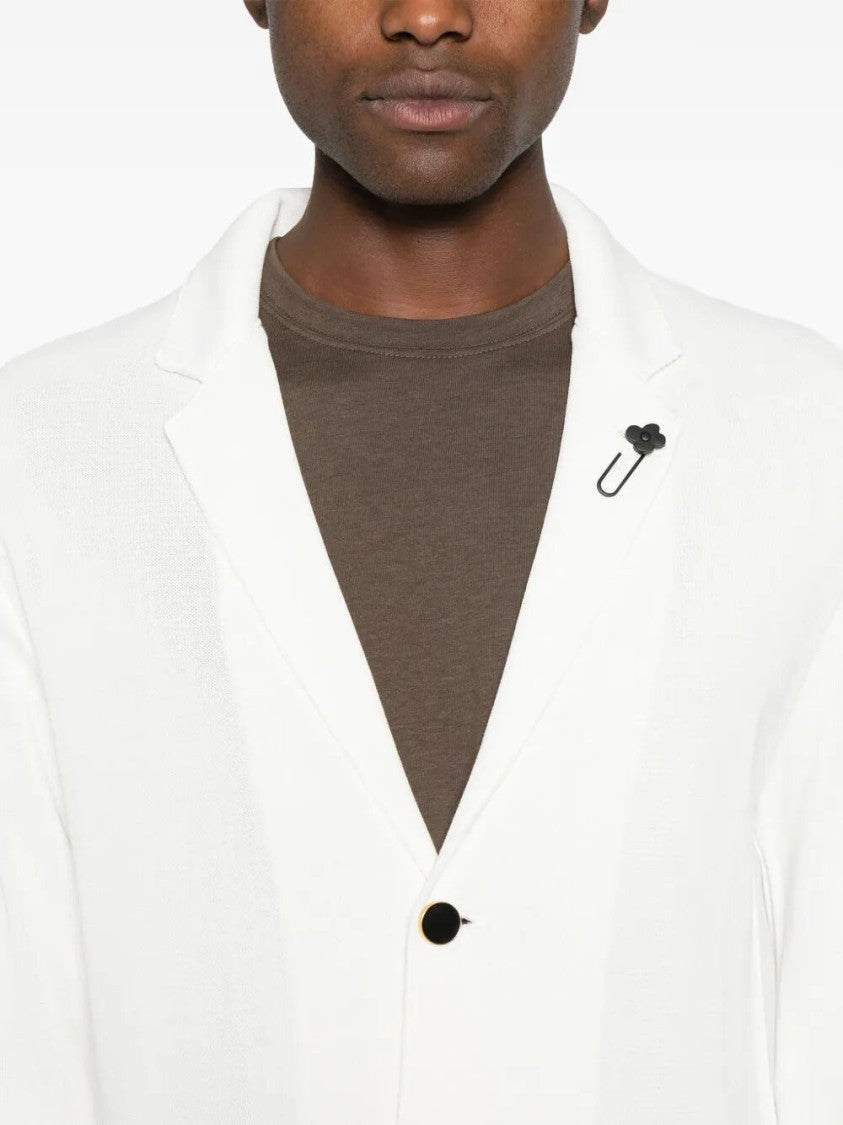 Lardini Tailored Knit Jacket With Single-Button Closure