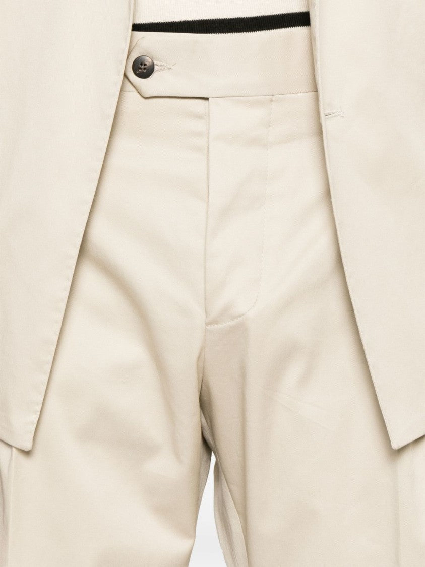 Doppiaa Double-Breasted Light Beige Blazer With Matching Trousers