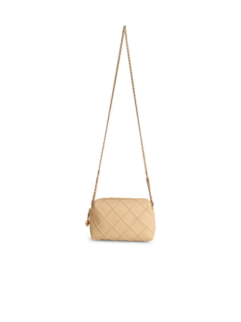 Tory Burch Fleming' Mini Crossbody Bag In Cream Leather