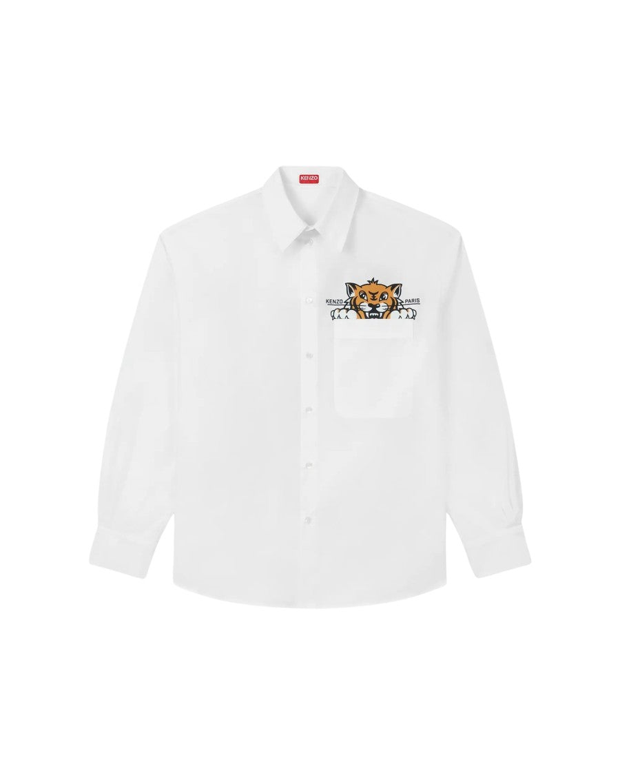 Kenzo Cotton Shirt With Signature Tiger Graphics