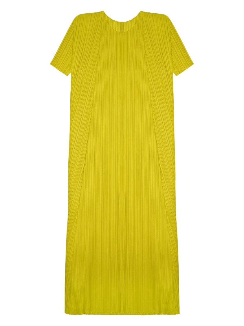 Pleats Please Issey Miyake Structured Vertical Pleated Midi Dress