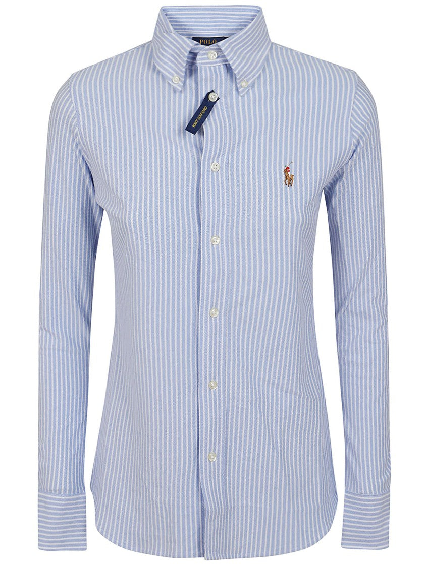Polo Ralph Lauren Long Sleeve Striped Knit Polo With Point Collar