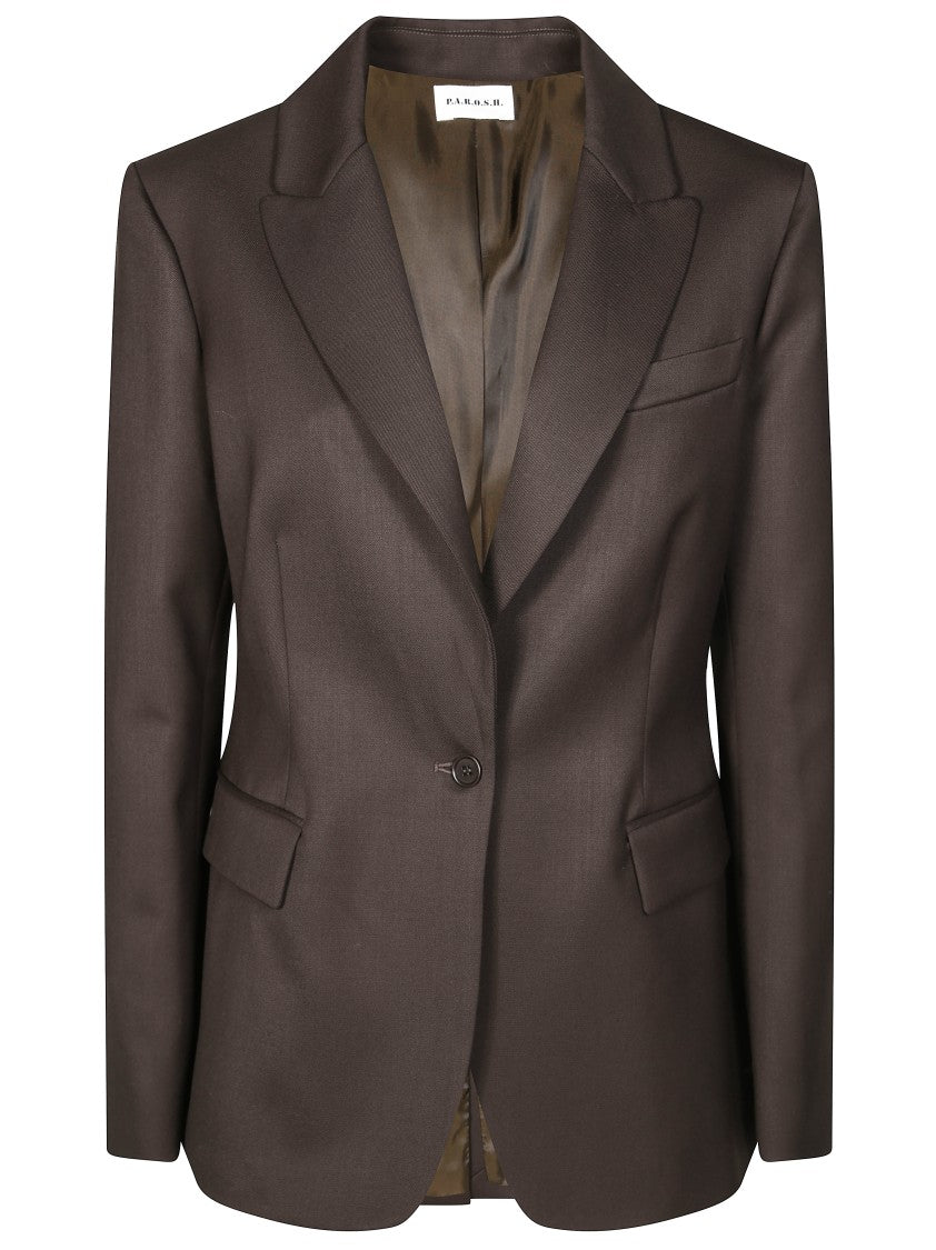 Parosh Luxe Single-Breasted Tailored Jacket With Classic Lapel