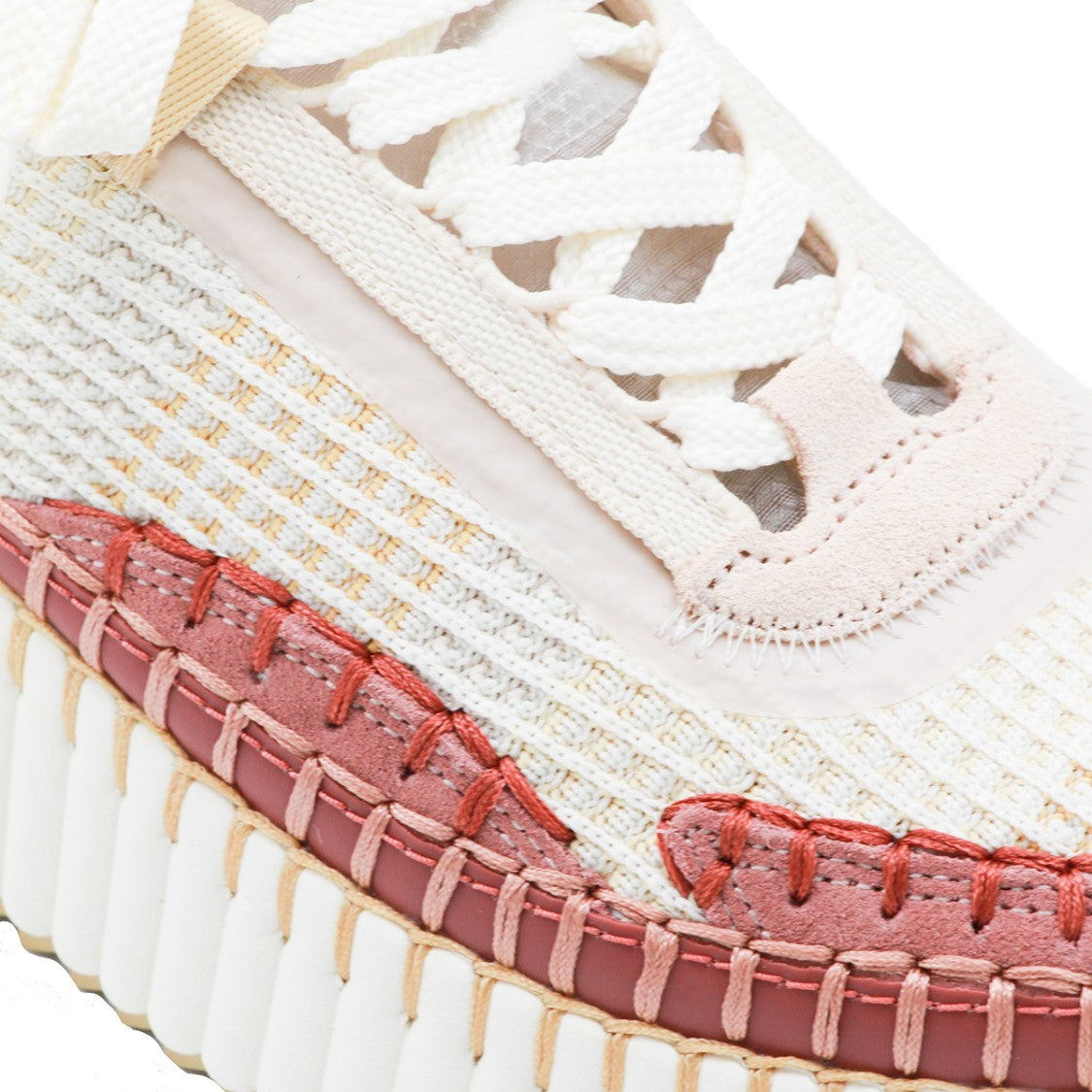 Chloé Pink Nama Contrasting Colors Sneakers