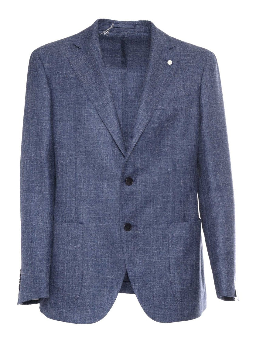 Luigi Bianchi Tailored Blue Jacket With Notch Lapel