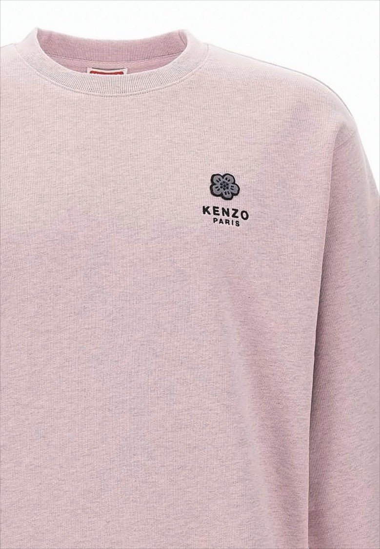 Kenzo Light Pink Long-Sleeve Sweatshirt With Embroidered Logo And Graphic Design