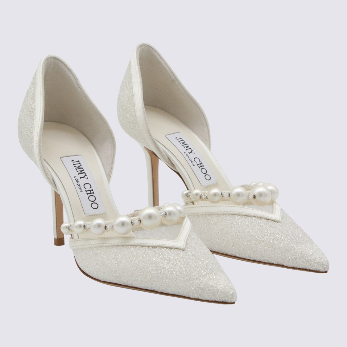 Jimmy Choo Pointed-Toe High Heels With Shimmering Textured Fabric