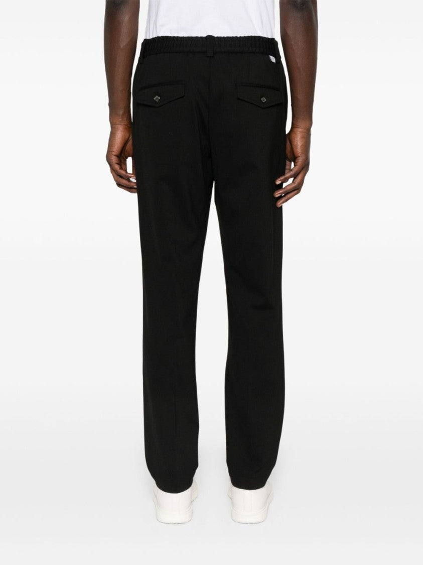 Paolo Pecora Tailored Black Trousers With Drawstring Waist