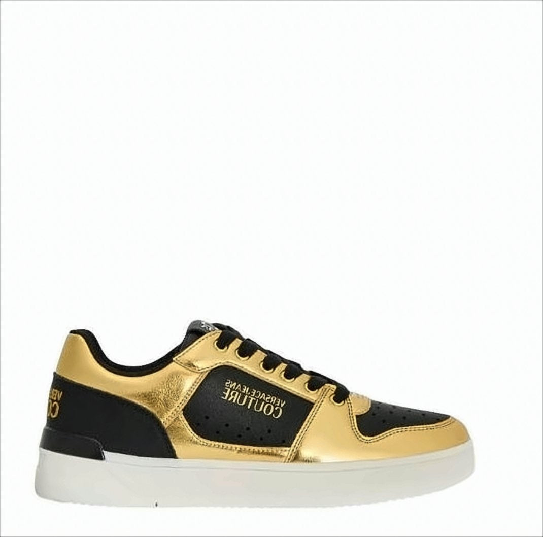 Versace Low-Top Sneakers With Metallic Gold