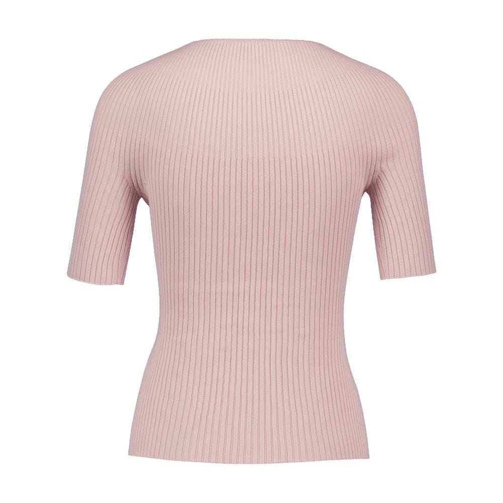 Courrèges Solar Ss Sweater - Cotton - Pink