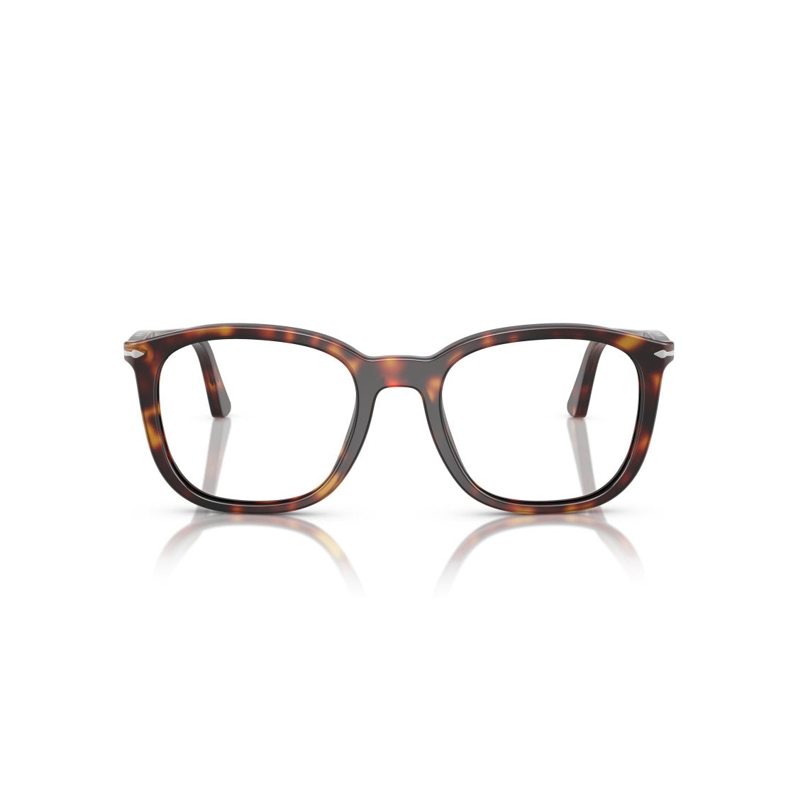 Persol 0Po3355v Square Tortoiseshell Acetate Eyeglasses With Silver Accents