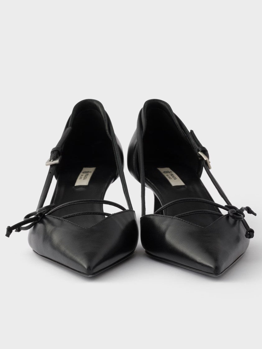 Prada Pointed-Toe Slingback Bow Detail Pumps