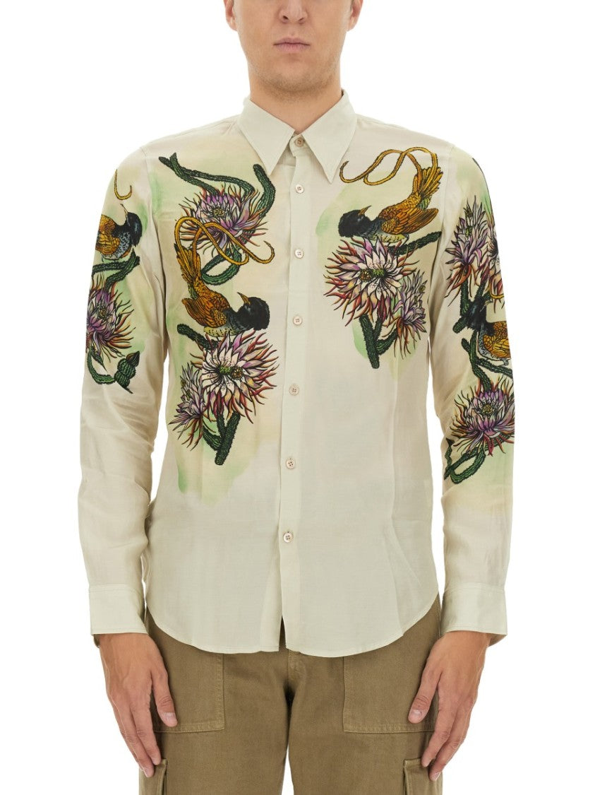 Dries Van Noten Slim Fit Printed Shirt With Tailored Silhouette