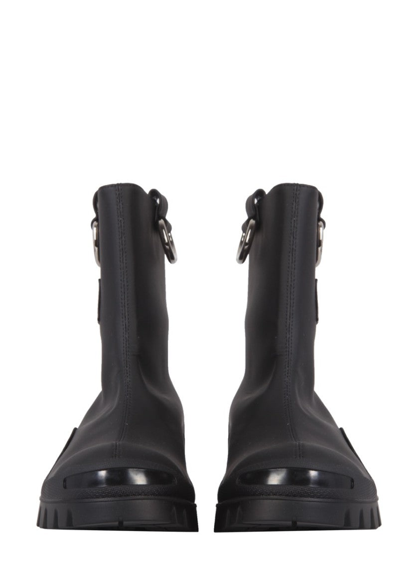 Msgm Matte Black Mid-Calf Rain Boots