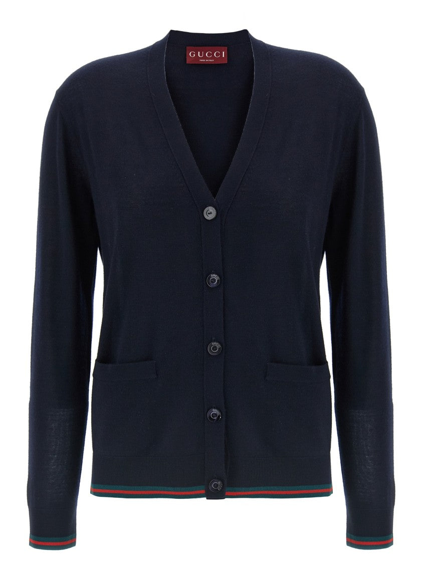 Gucci Cardigan In Shaved Silk And Cashmere