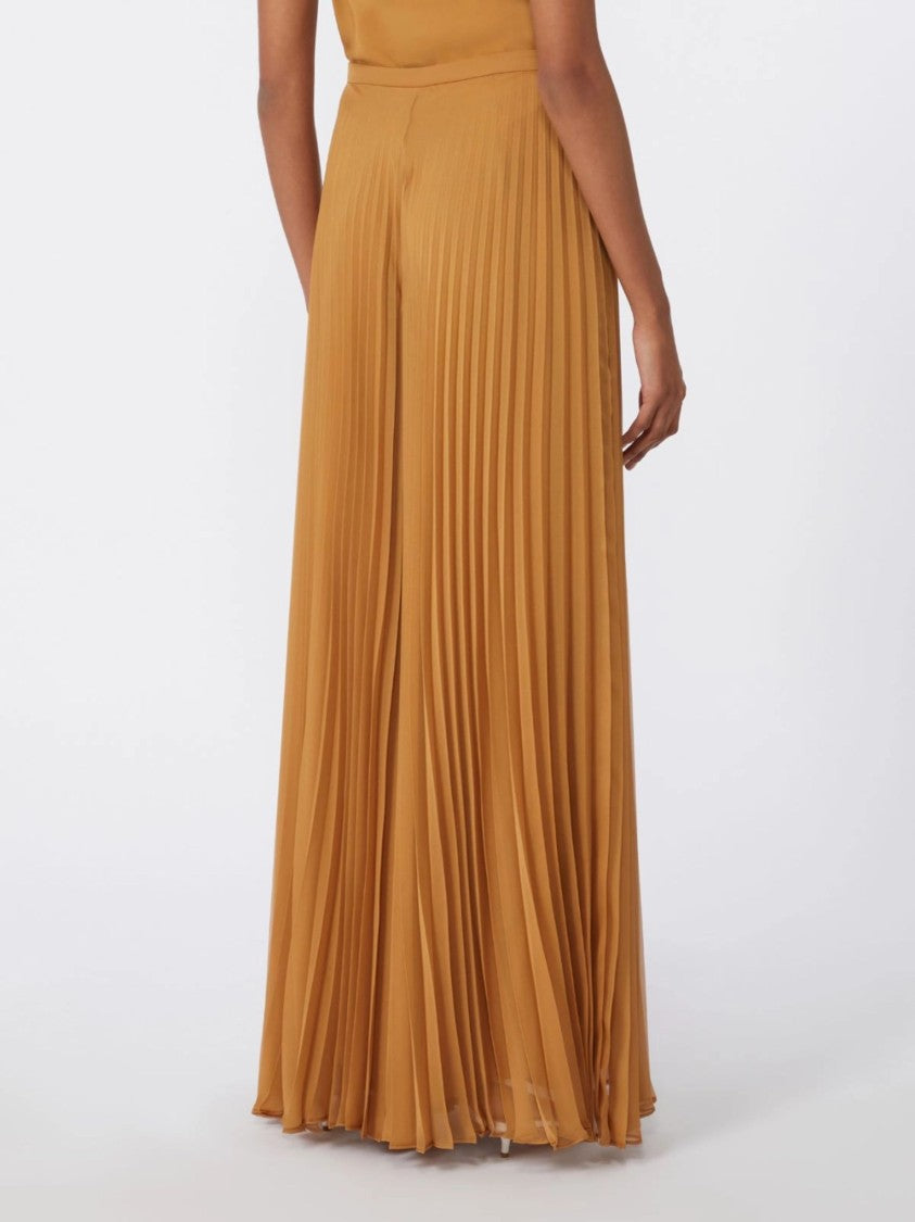 Max Mara Brown Side Zip Fastening Pleated Straight-Leg Pants