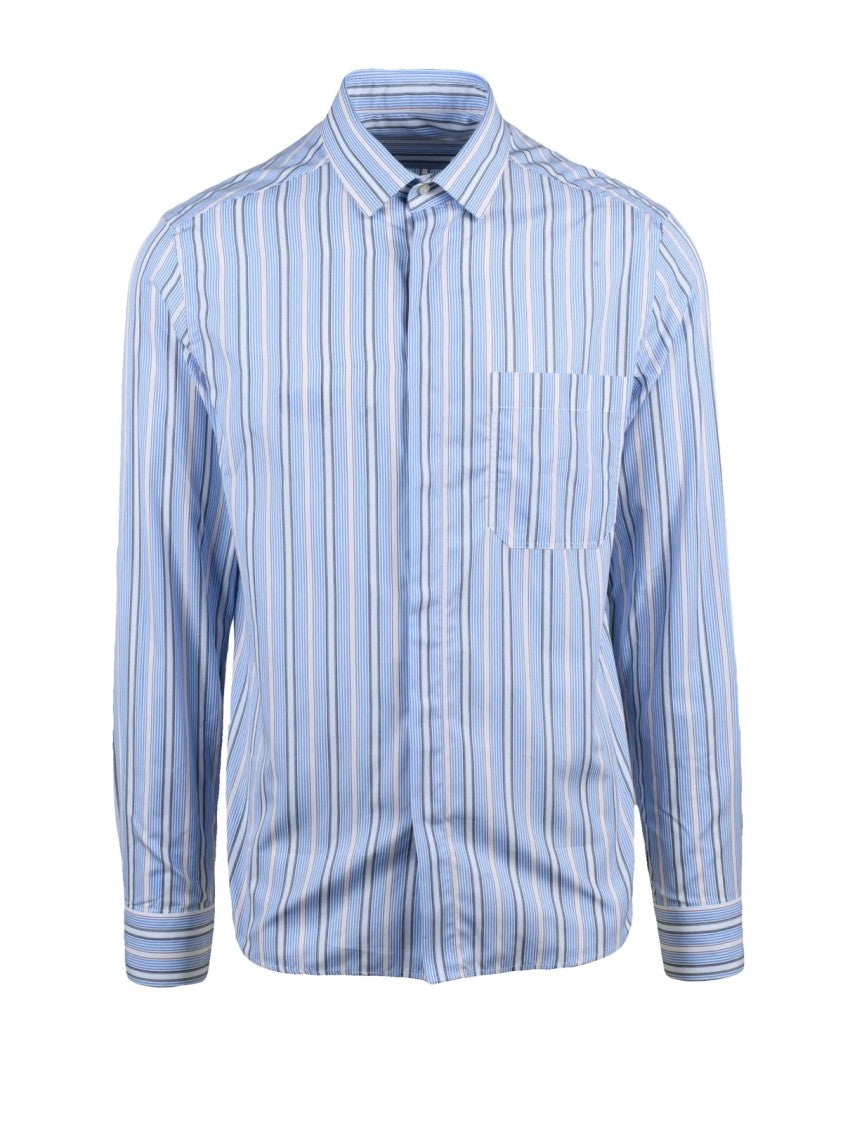 Deuxieme Sky Blue/Red Cotton Shirt