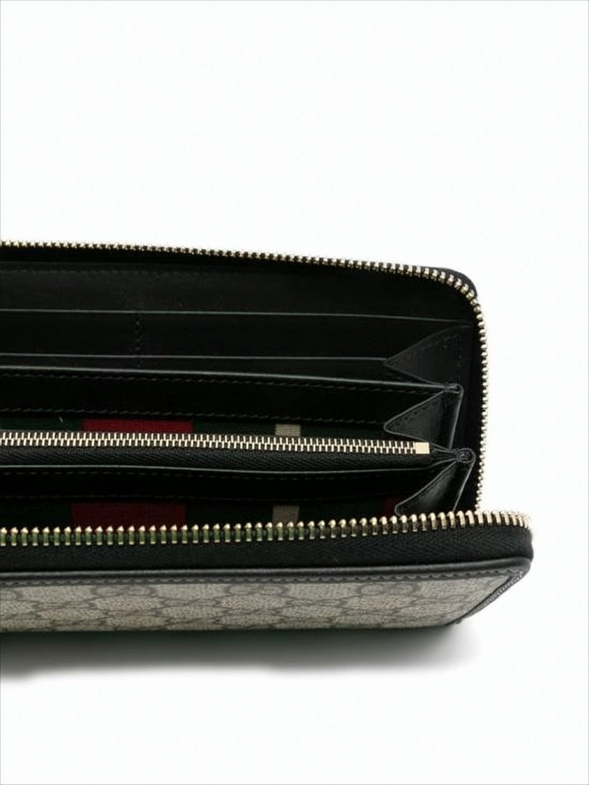 Gucci Double-G Patterned Canvas Zip-Around Wallet