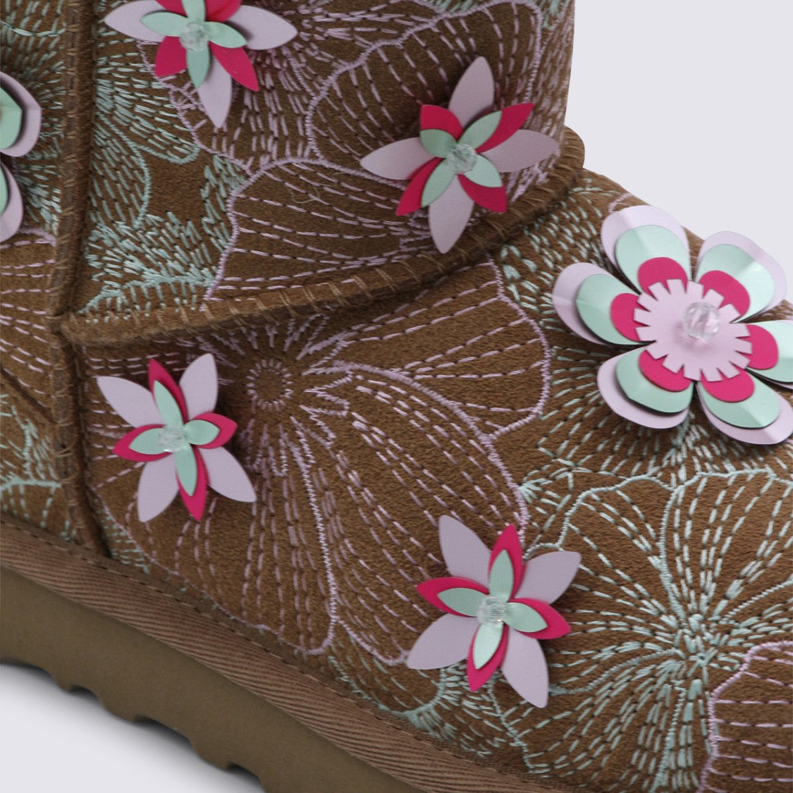 Ugg Ankle Boots With 3D Floral Appliqués